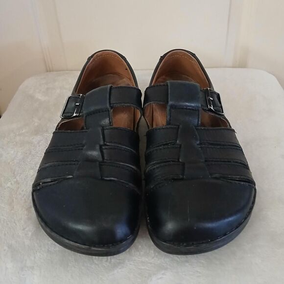 Birkenstock Madeira Black Leather fisherman Closed Toe Buckle Sandal EU 41 Y2K - Picture 3 of 8